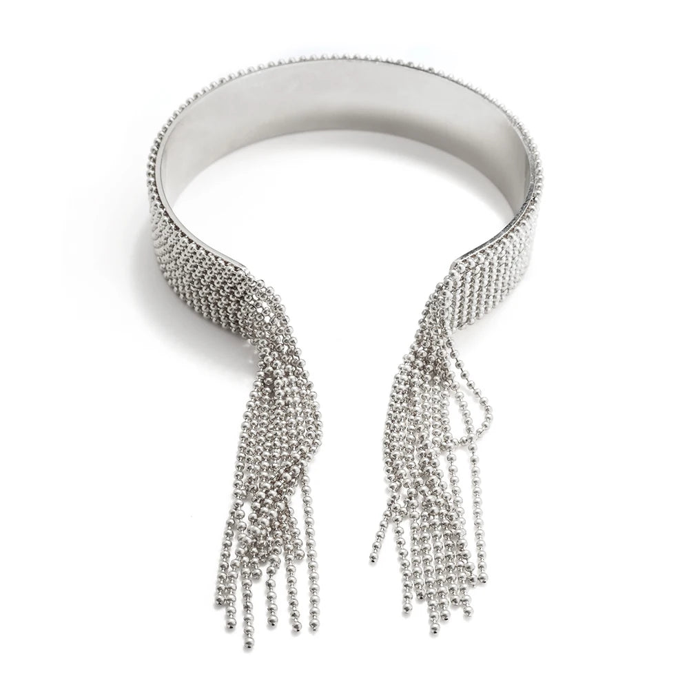 JOVO LOVE Adjustable Steel Beads Fringe Bangle Bracelet for Women Stainless Steel Waterproof Charm Jewelry Daily Accessories New